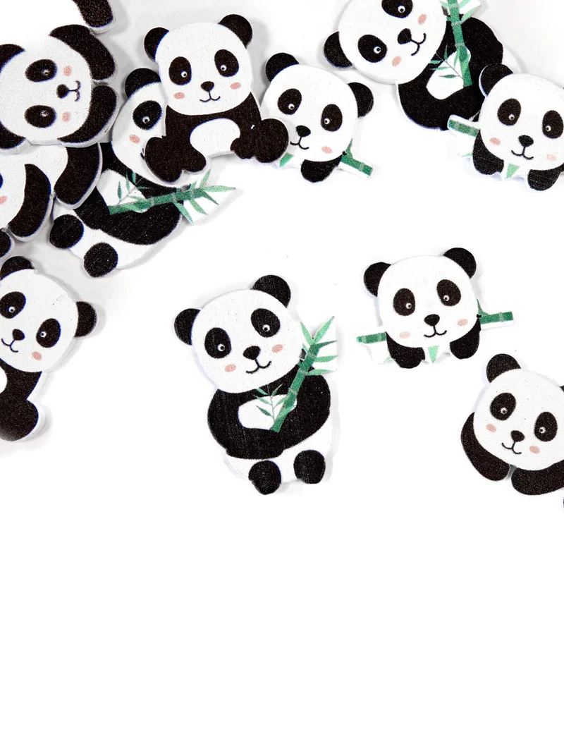12 Panda Holzkonfetti ca. 3 cm Tischdekoration