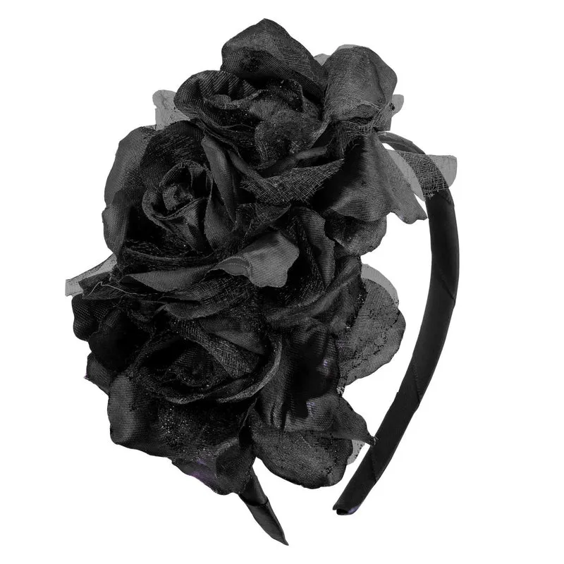 Halloween Haarband Schwarze Rosen