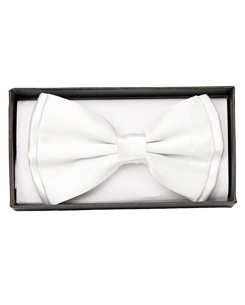 Weiße Satin Fliege Deluxe