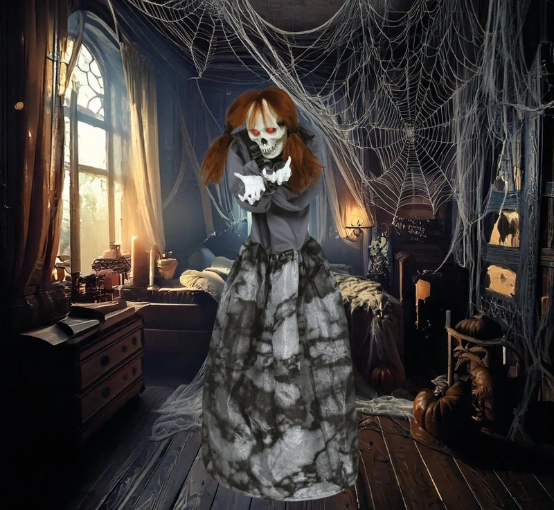 Halloween-Skelett mit Licht, Ton und Bewegung 1,2 m