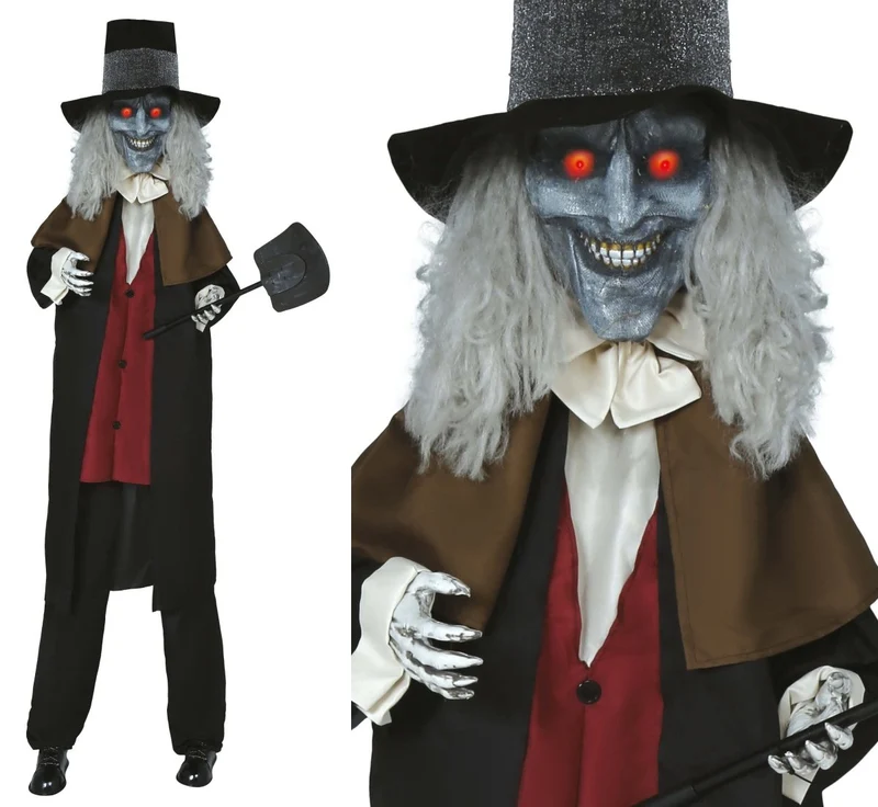 Halloween-Puppe Bestattungsunternehmer mit Licht, Ton und Bewegung 2,3 m