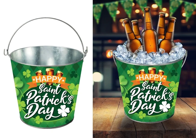 St. Patrick's Day Eimer Grün 23cm