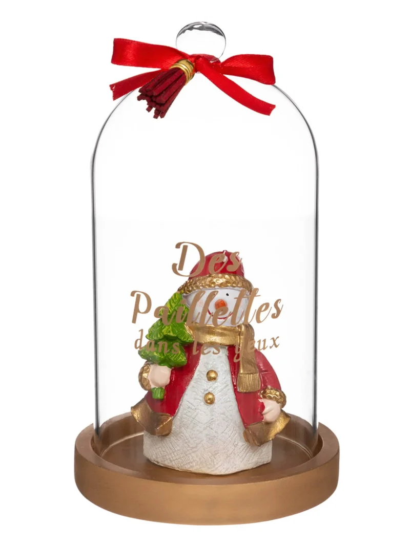 Weihnachtskerze unter Glasglocke traditionell 19 x 12 cm, zufälliges Modell