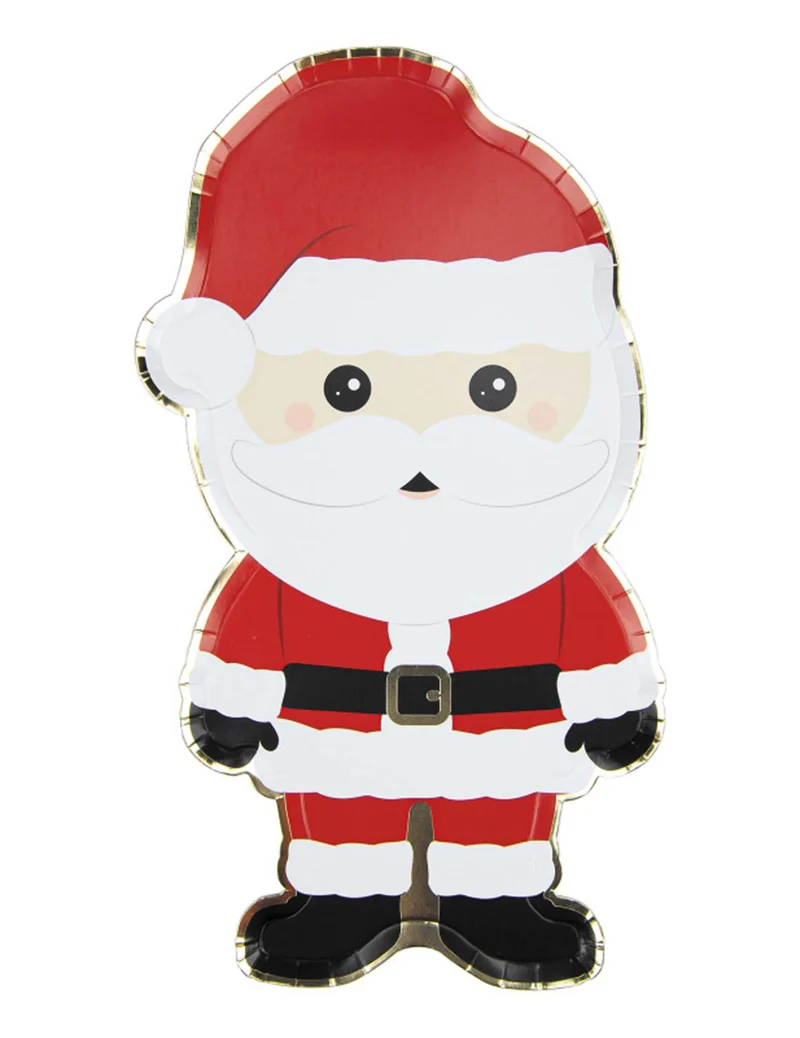 2 Weihnachtsmann-Tabletts 35 cm aus fester Pappe