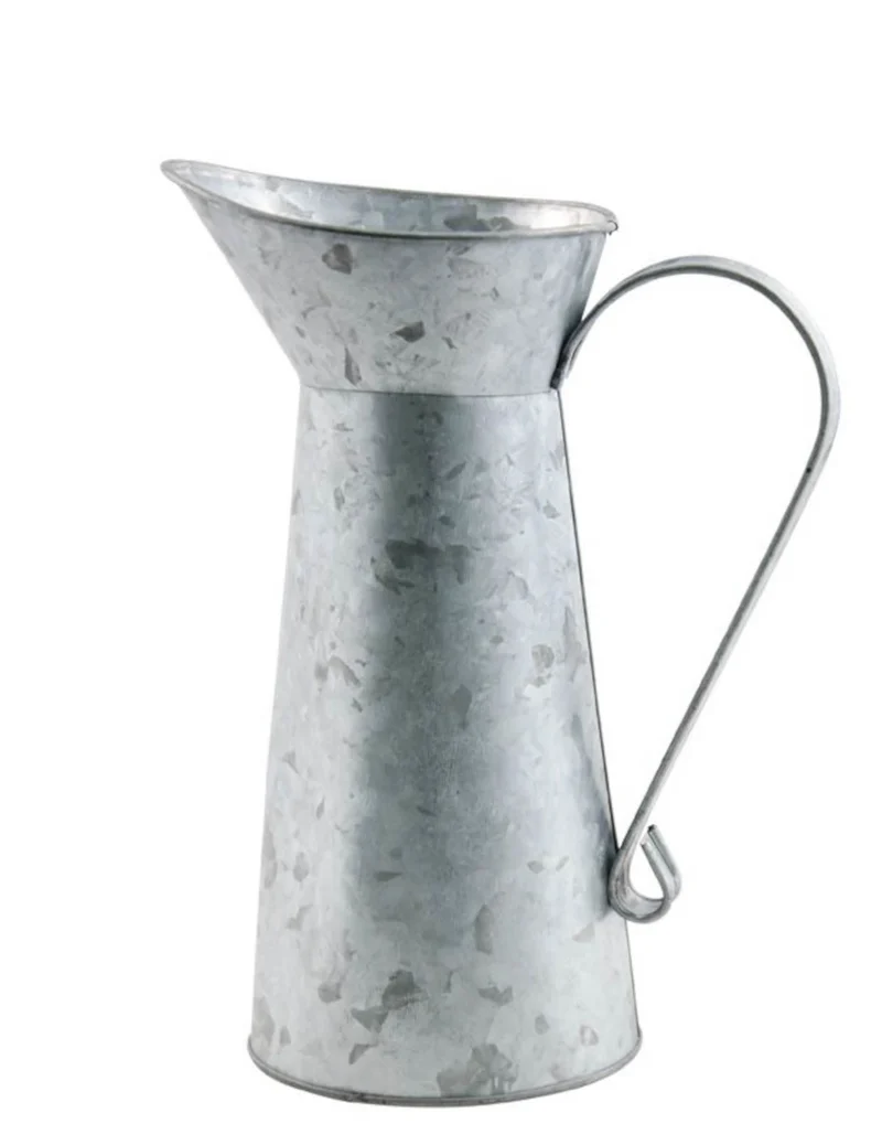 Milchkanne aus Zink mit Griff 18 cm Vintage Landhausstil