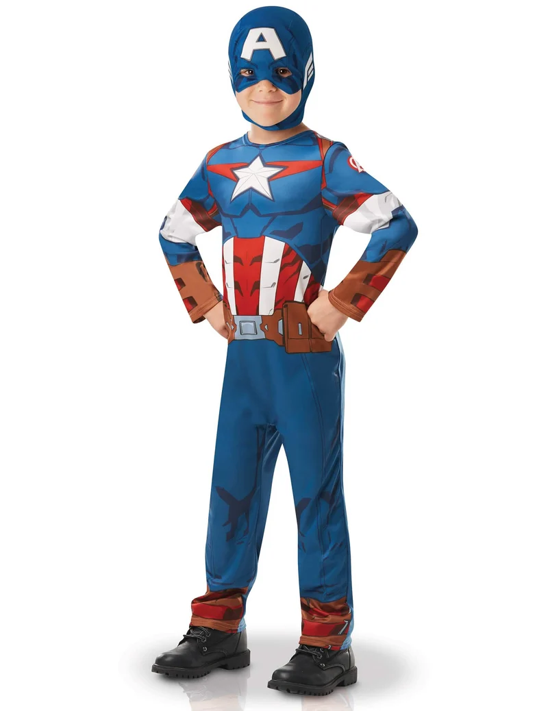 Captain America™-Kinderkostüm Lizenz für Jungen blau-rot-weiss