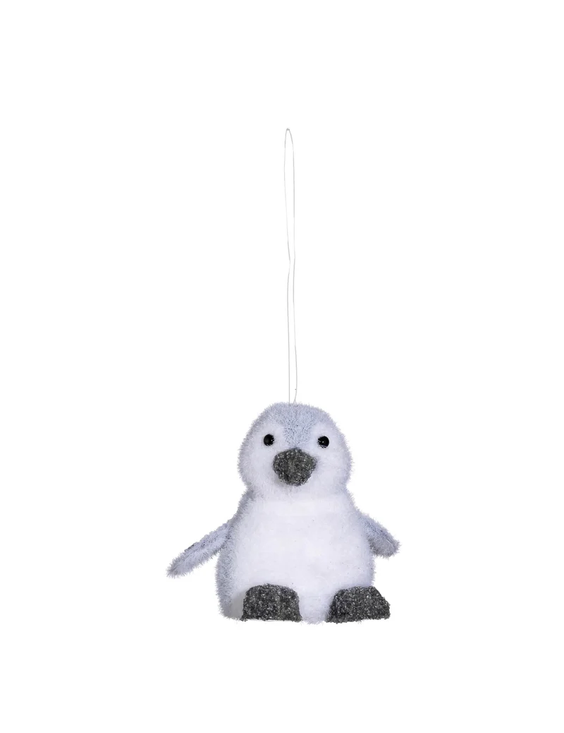 Weihnachtsbaumschmuck Pinguin 11 cm mit silbernen Pailletten