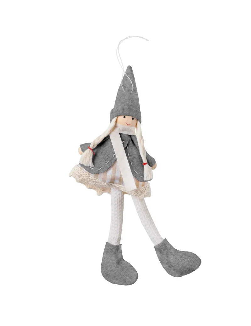 Graue Puppen-Anhänger 11 cm für Weihnachten