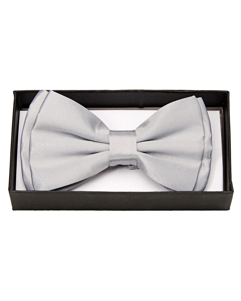 Silberne Satin Fliege Deluxe