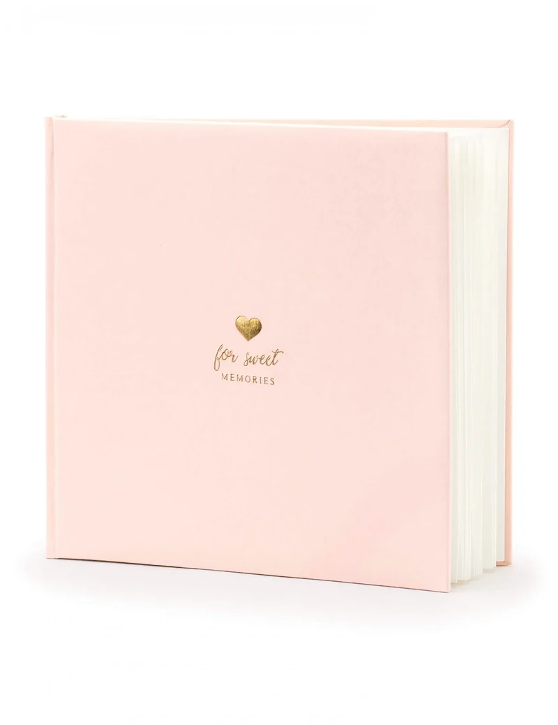Gästebuch Rosa Puder und Gold 20,5 x 20,5 cm 22 Seiten Romantische Hochzeit