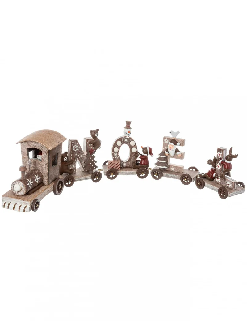 Weihnachts-Holzzug-Dekoration 44 cm mit Waggons