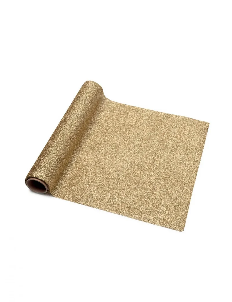 Glitzernder goldener Pailletten-Tischläufer 30 cm x 3 m zum Zuschneiden