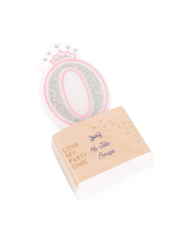 Geburtstagskerze Zahl 0 Prinzessin 5,8 cm mit Krone