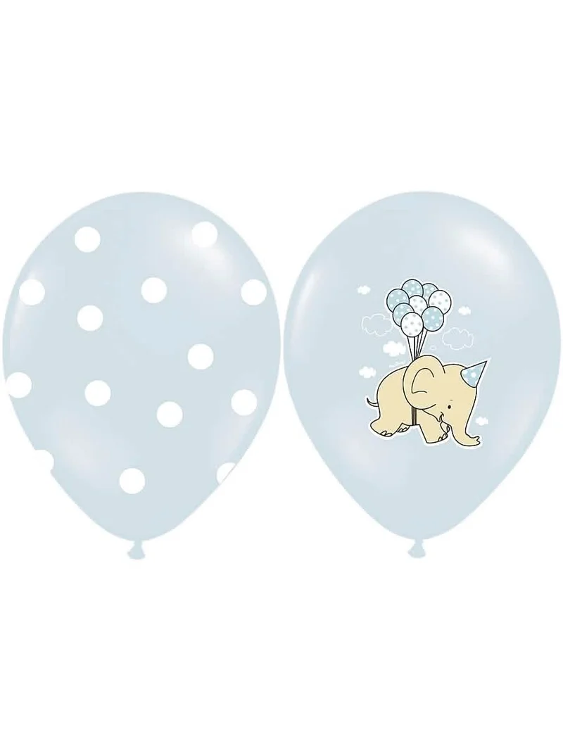 6 blaue Elefanten Latexballons 30 cm biologisch abbaubar