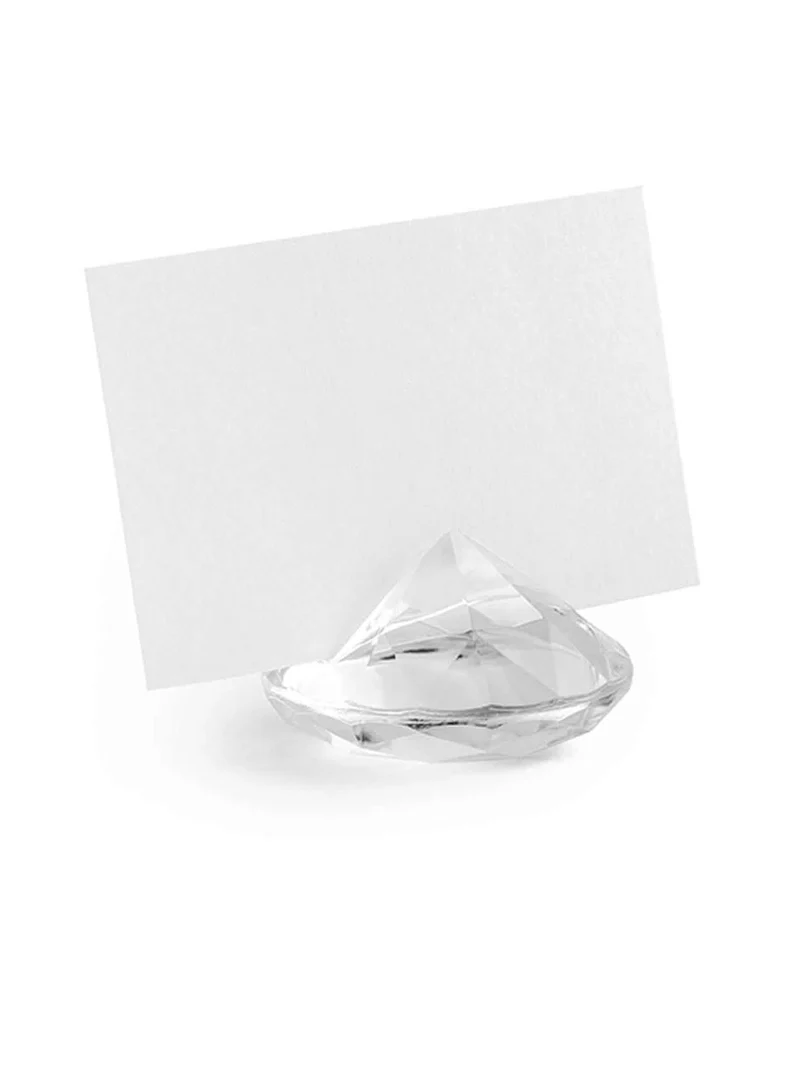 10 transparente Diamant-Tischkarten 4 x 3 cm für Hochzeit