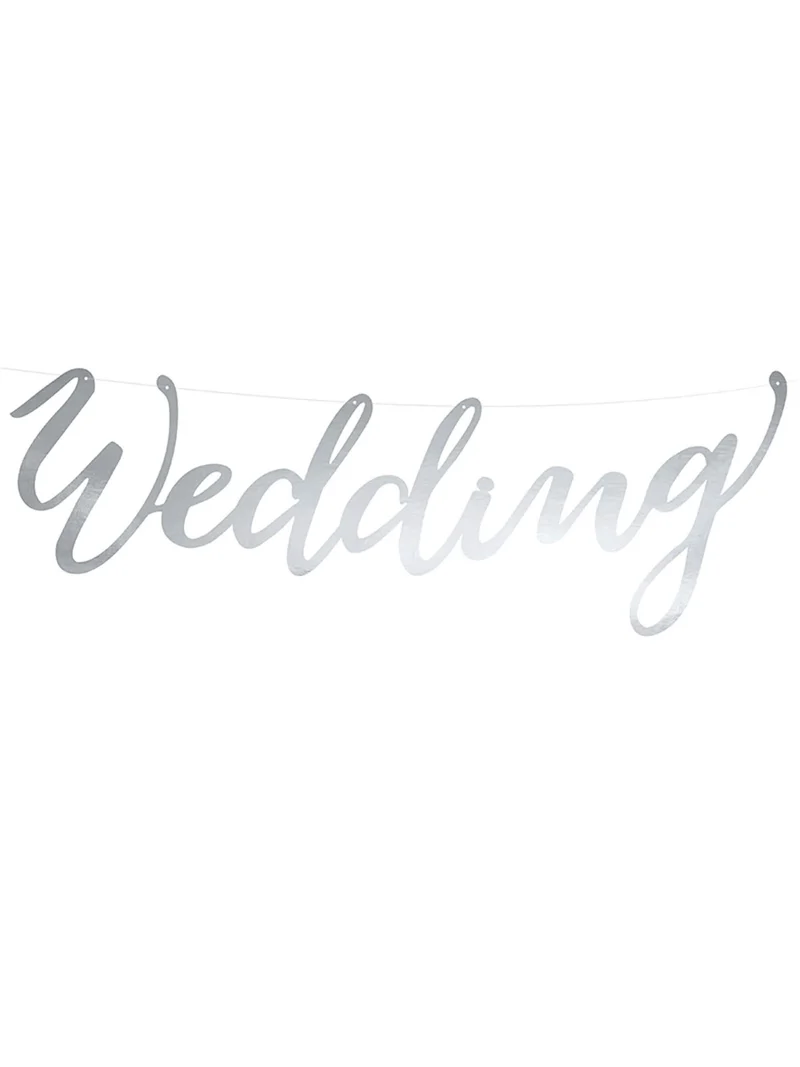 Girlande Wedding Silber 45 x 12 cm aus Karton