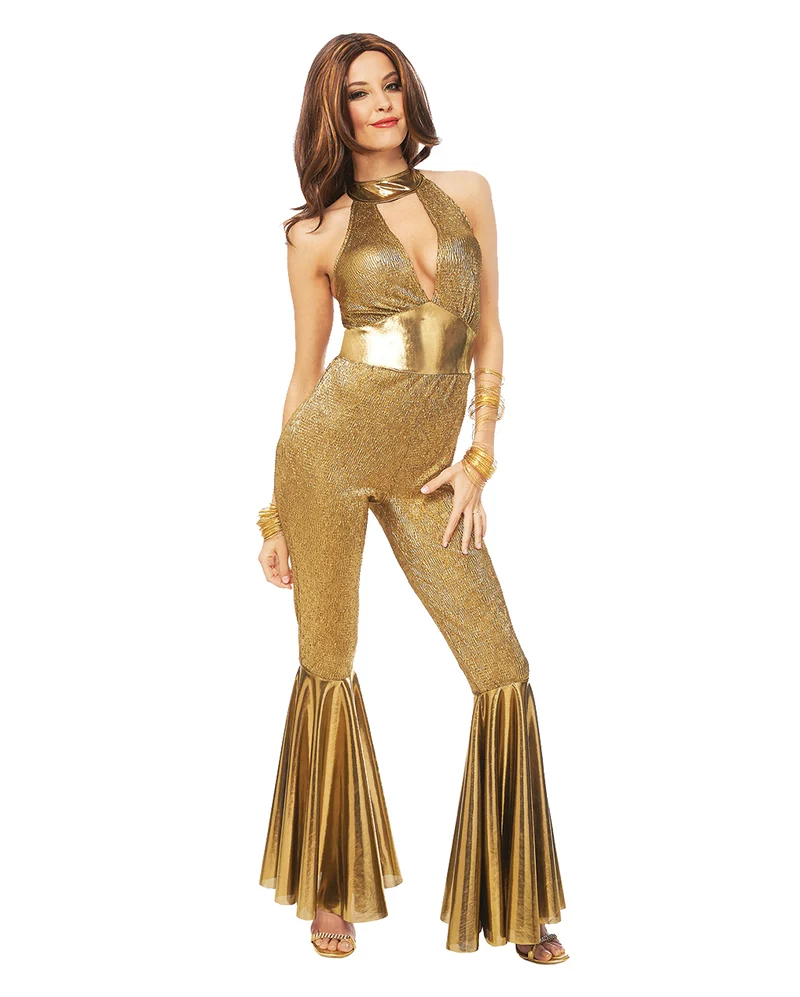 70s Disco Diva Kostüm gold