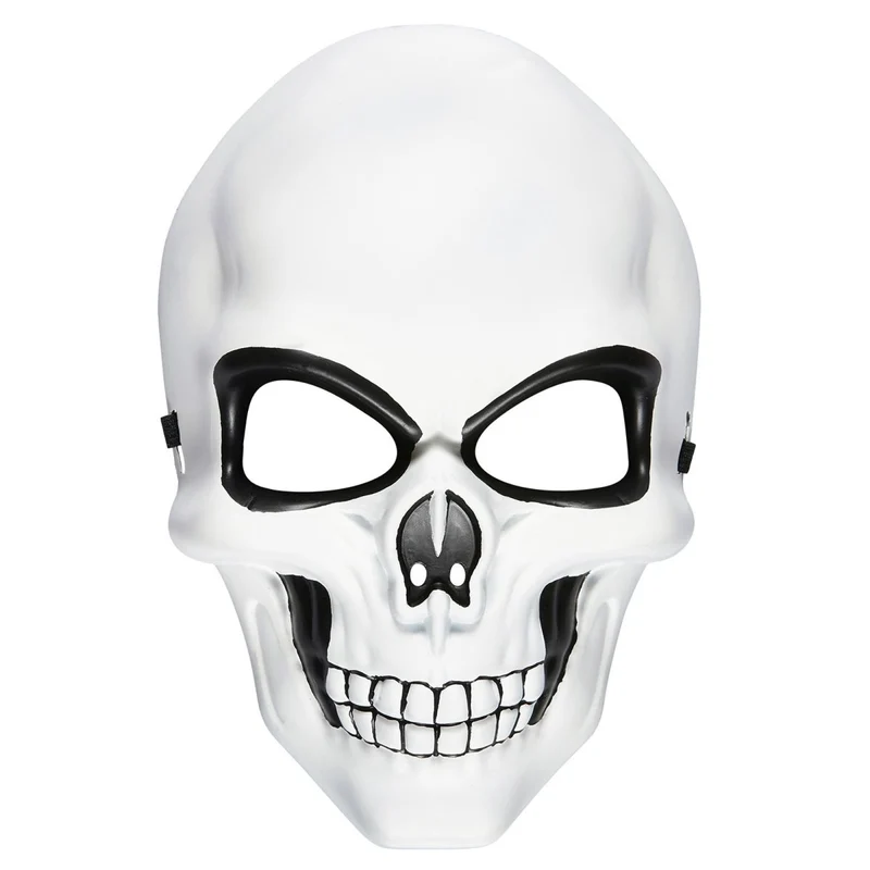 Halloween Maske Weiß Schwarzer Totenkopf