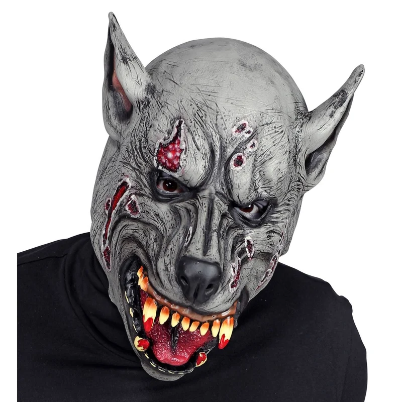Halloween Maske Grau Werwolf Horror