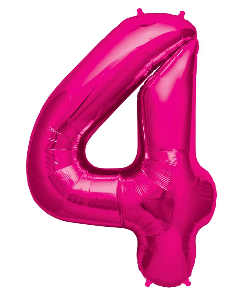 Folienballon Zahl 4 Pink
