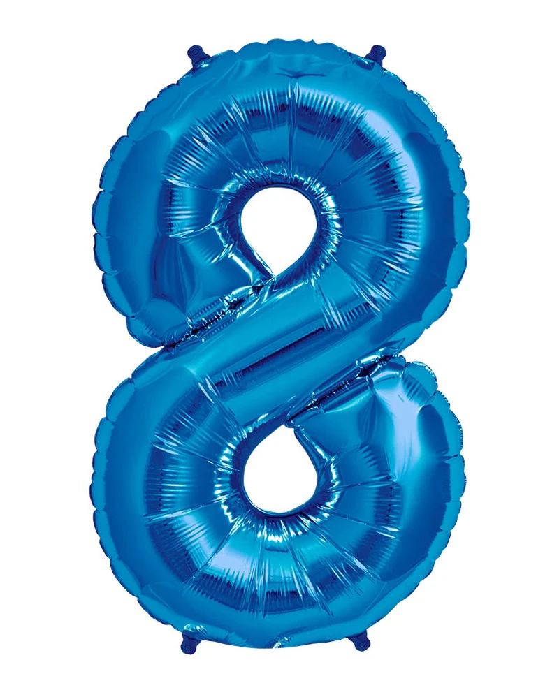 Folienballon Zahl 8 Blau