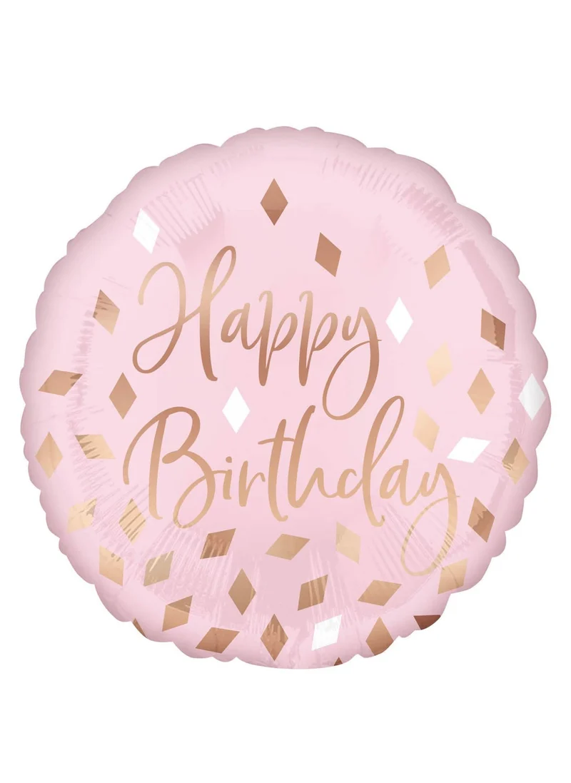 Happy Birthday Folienballon Roségold Konfetti Rosa 43 cm Helium