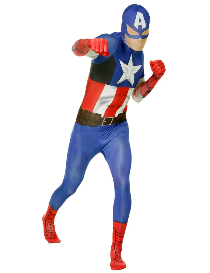 Captain America™ Morphsuit™ Kostüm für Erwachsene