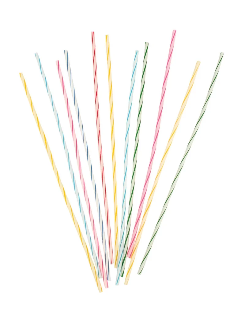 24 bunte Spiral-Kerzen Mikado-Effekt 18 cm für Geburtstagstorte