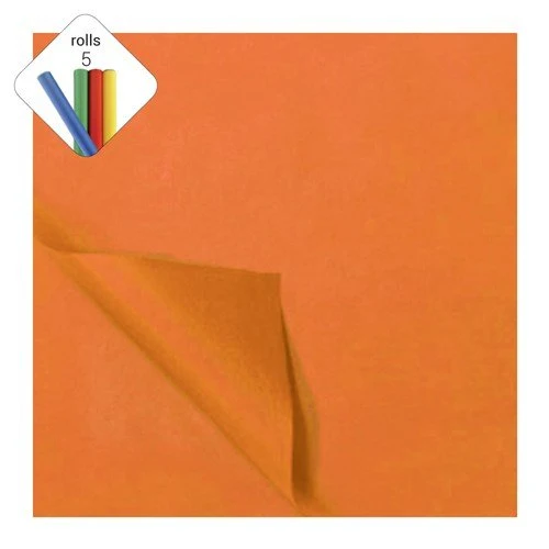 Orangefarbenes Seiden-Fließpapier 50 x 70 cm, 5 Stück