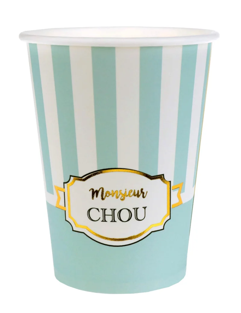 10 Pappbecher Babyparty Mint Monsieur Chou