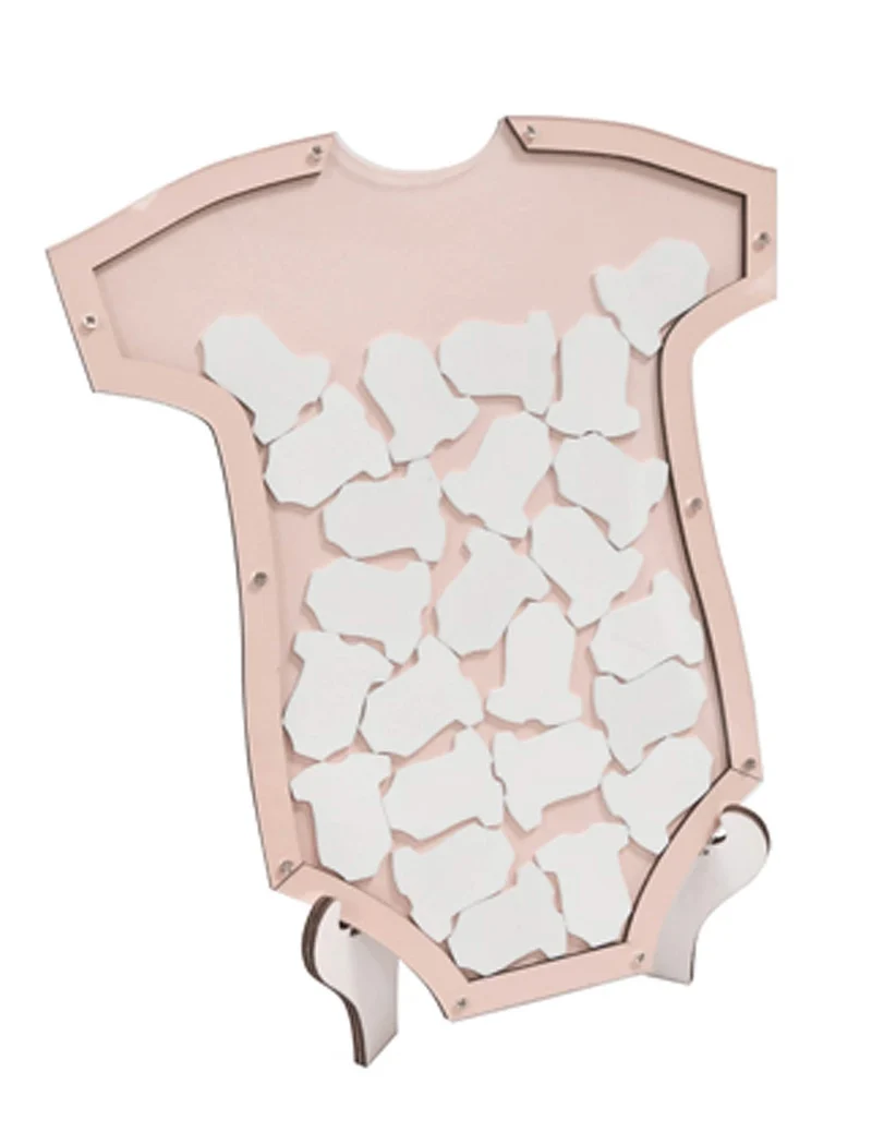 Gästebuchrahmen Body rosa 24 Stück 25 x 24 cm aus Holz Babyparty