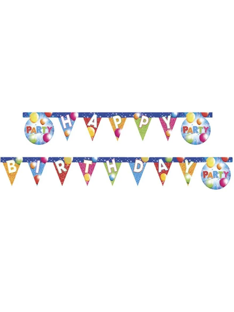 Happy Birthday Fabulous Party Girlande 2 m mit Wimpeln