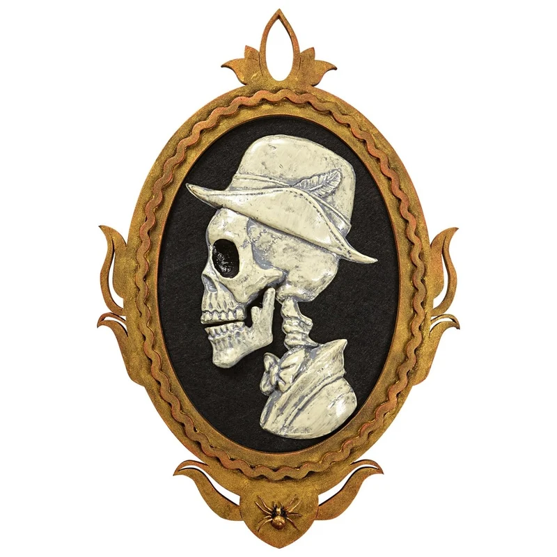 Halloween Türschild Skelett mit Bewegung, Licht und Ton 48cm