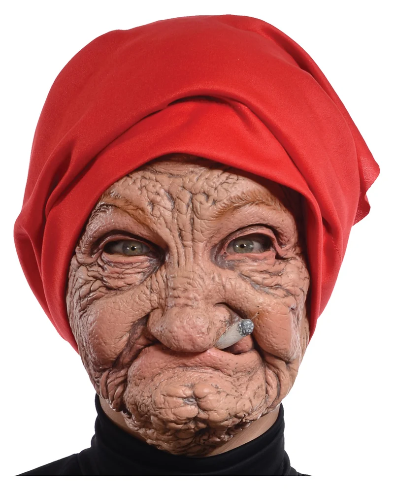 Oma Maske mit Kopftuch