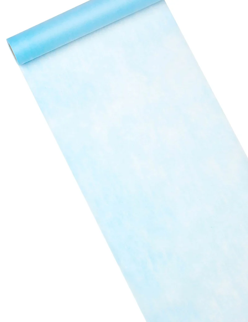 Hellblauer Tischläufer 30 cm x 10 m