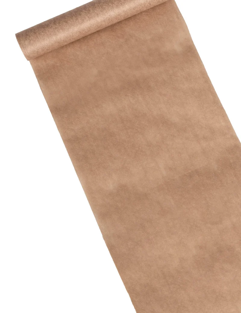 Vliesstoff-Tischläufer in Naturbaumwoll-Optik 28 cm x 5 m Creme-Elfenbein