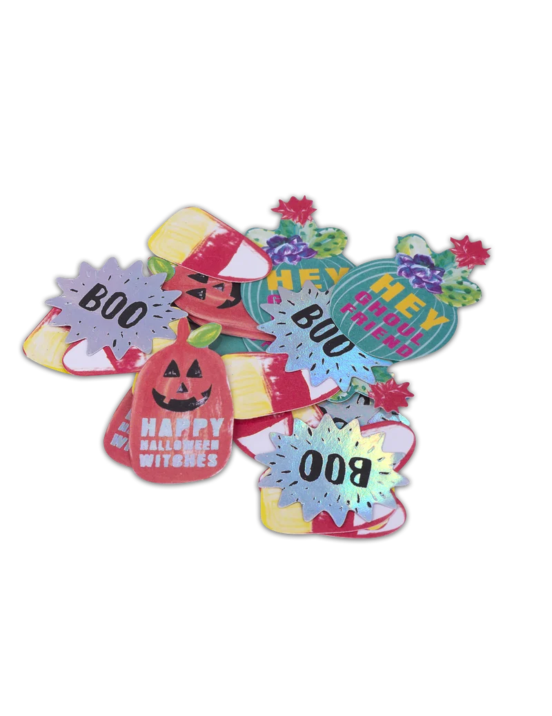 120 Halloween Tischkonfetti 3 cm Kürbis und Boo