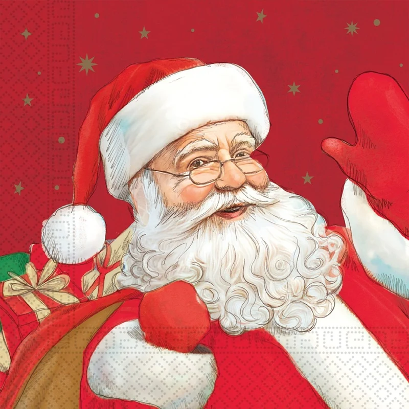 Weihnachtsmann Servietten Rot 33cm 20Stk