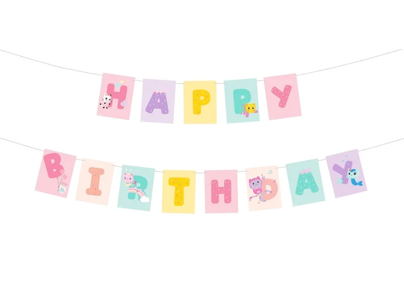 Happy Birthday Buchstabengirlande Bunt 1,8m