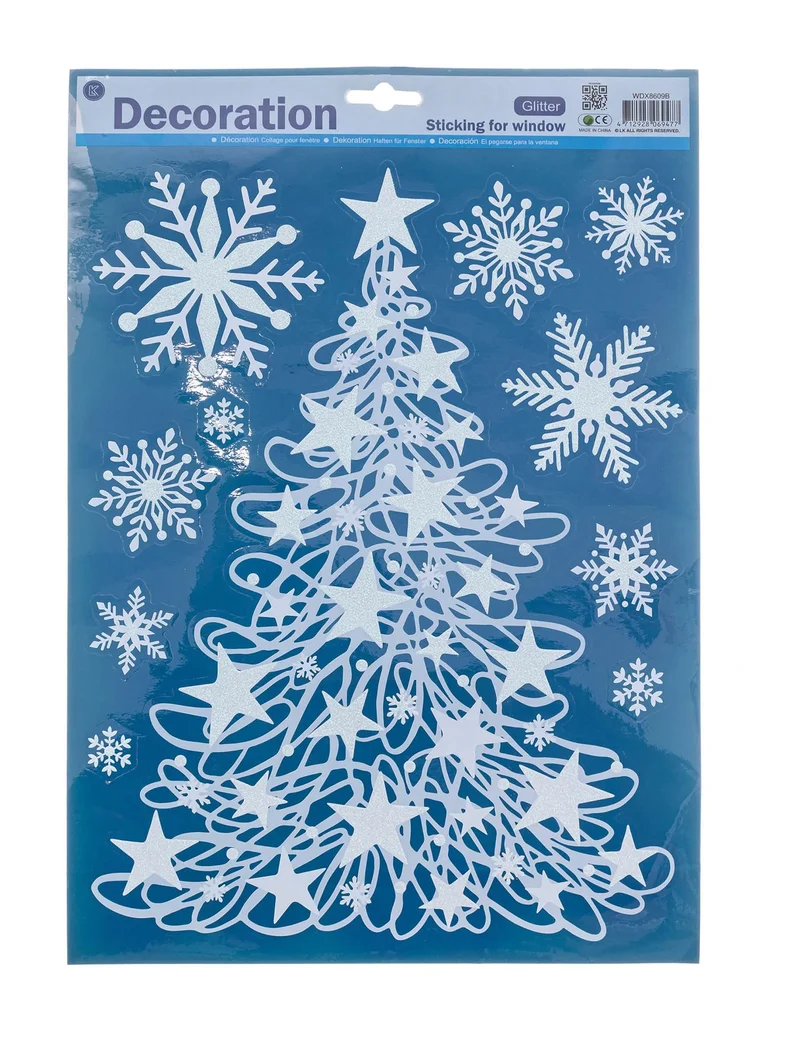 Fensterdekoration 24 x 41 cm Tannenbaum und Rentier