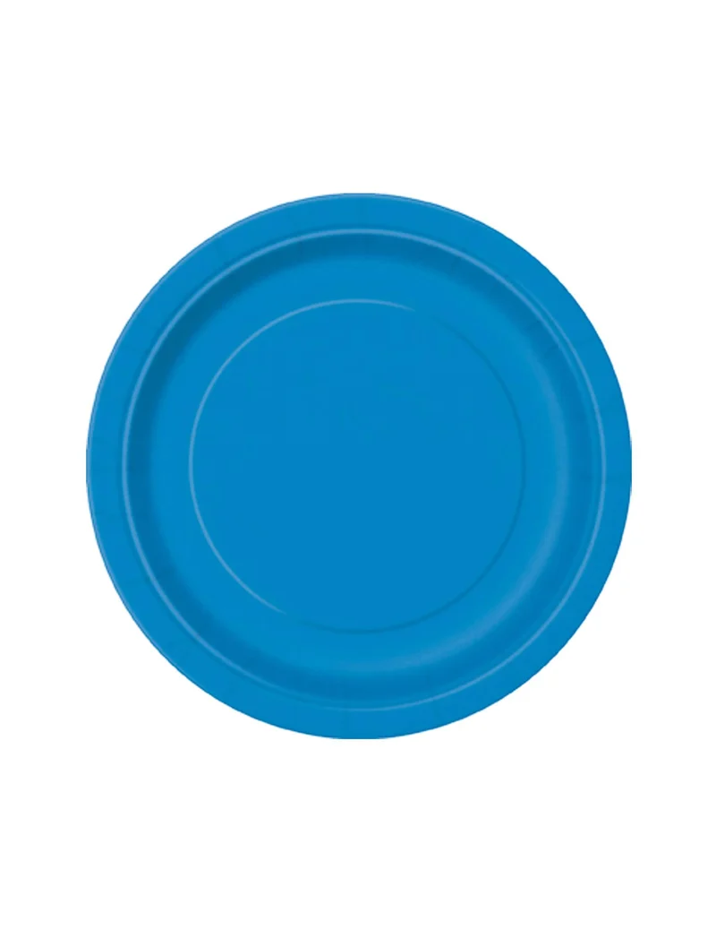 20 kleine blaue runde Pappteller 17 cm für Desserts