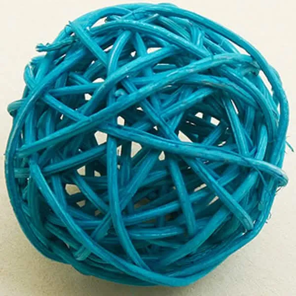 6 türkisfarbene Weidenbälle 3,5 cm