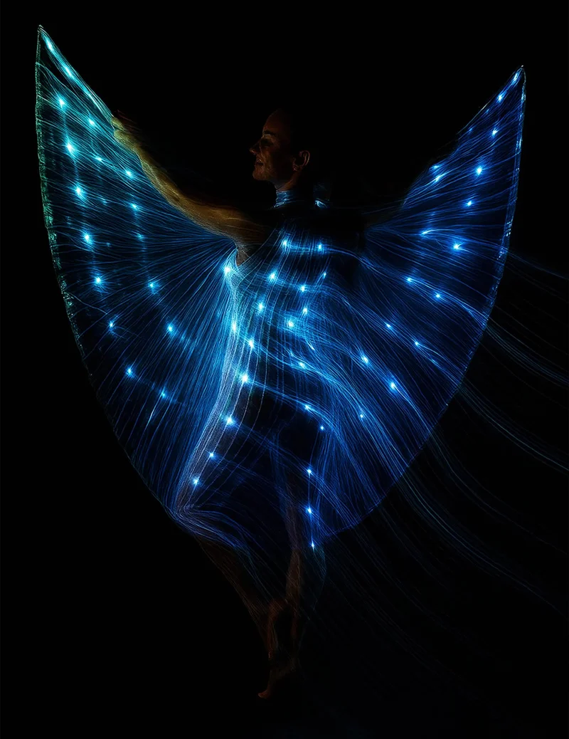 Iris-Cape mit Stäben und Beleuchtung 140 cm