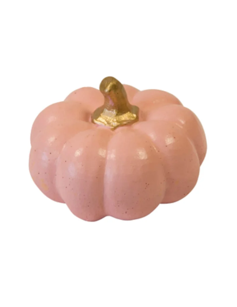 Rosa-goldener Harzkürbis 6,5 cm für Halloween