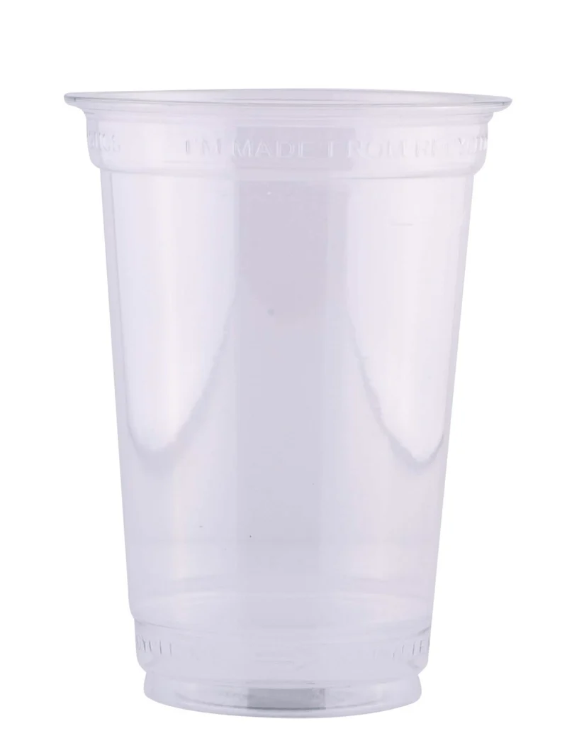 50 recycelbare RPET-Becher 400 ml, umweltfreundlich