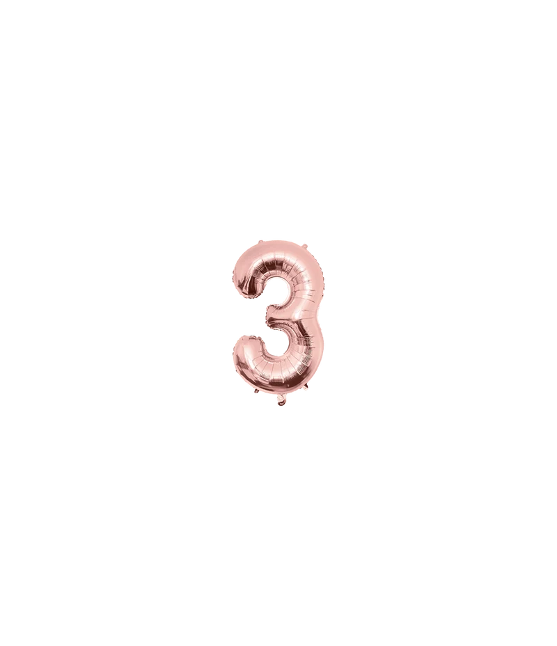 3 Jahre Helium Ballon Rose Gold Leer 40cm