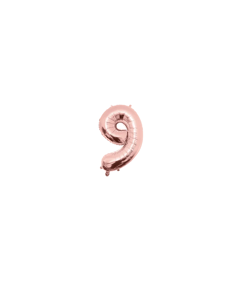 9 Jahre Heliumballon Rose Gold Leer 40cm