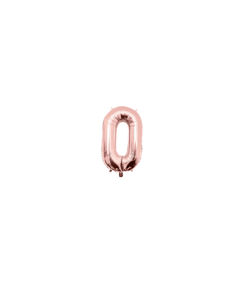 0 Jahr Heliumballon Rose Gold Leer 40cm