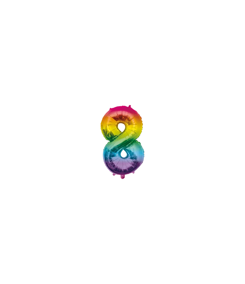 8 Jahre Helium Ballon Regenbogen Leer 40cm