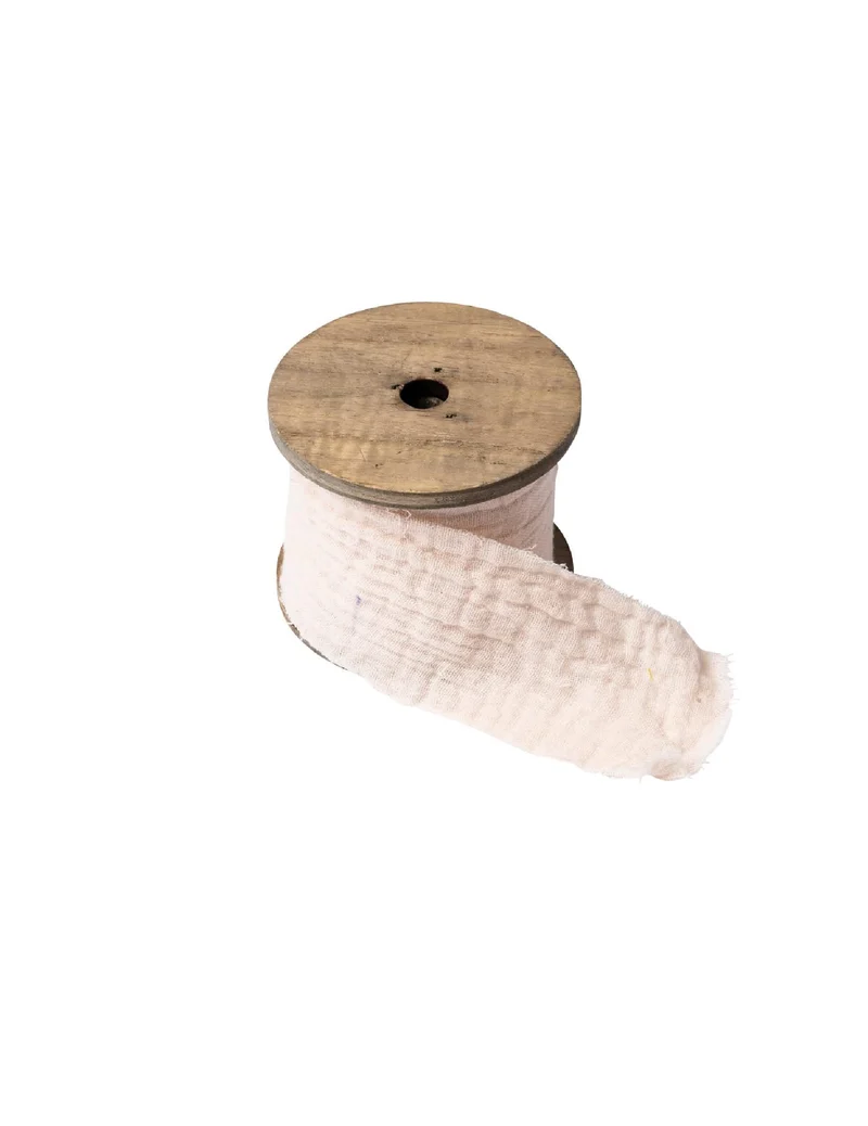 Creme Gaze Baumwollband 4,5 cm x 3 m für Hochzeit